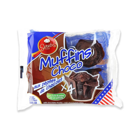 Muffins x4 choco aux pepites de