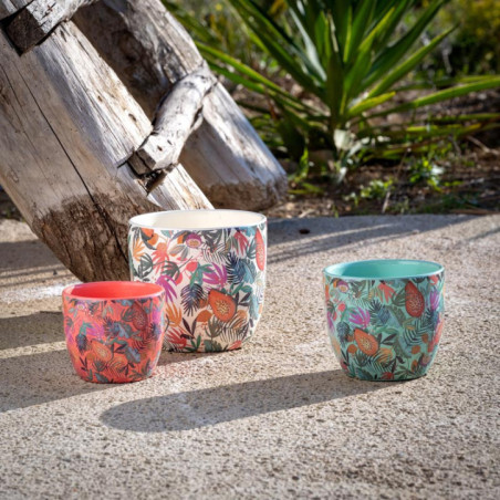 Pack de 3 pots ceramique tropic
