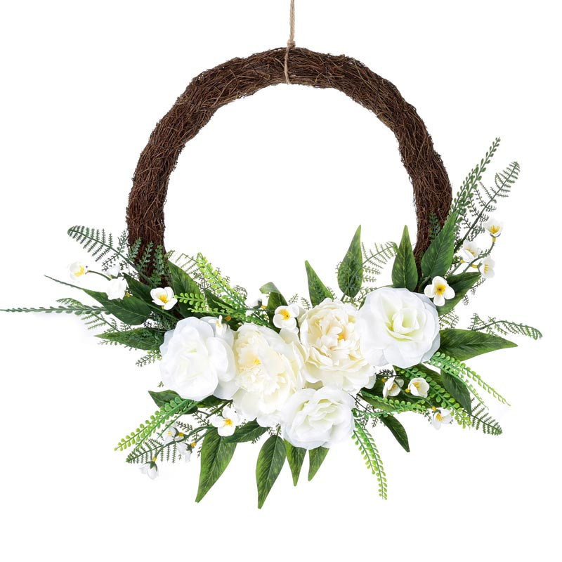 Couronne osier fleurs