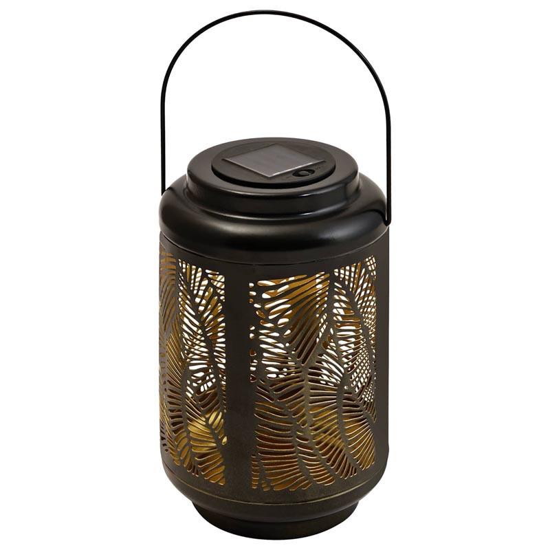 Lanterne feuille tropicale noire