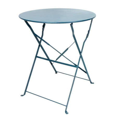 Table ronde en metal d60 bleue