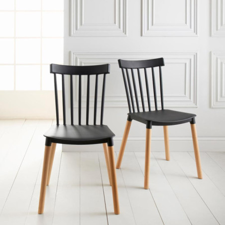 Lot 2 chaises bicolores noir