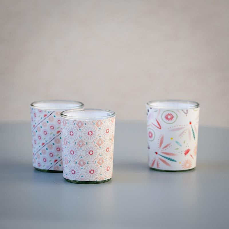 Bougies deco x3 motifs