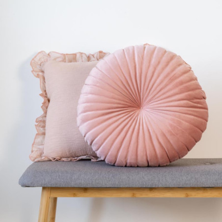 Coussin lina 50cm velours rose