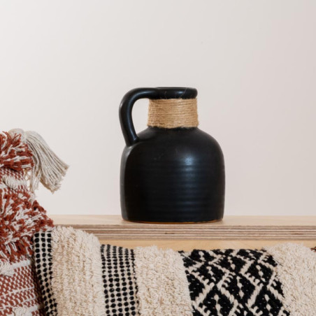 Vase avec anse noir