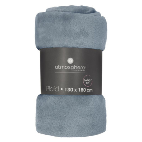 Plaid flanel uni orage 130x180