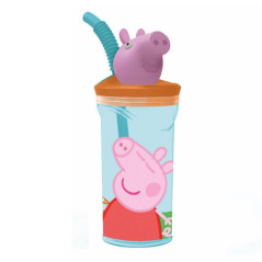 Bouteille + paille peppa pig