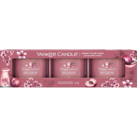 Bougies votives 3x37g prune