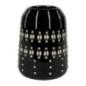 Vase ceram.relief noir ecru gm