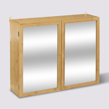 Meuble miroir double bambou