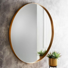 Miroir rond dore 80cm
