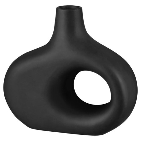 Vase donut irregulier noir