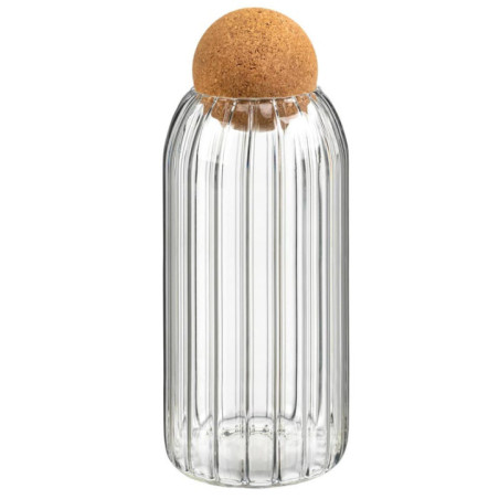 Grand bocal en verre strie avec