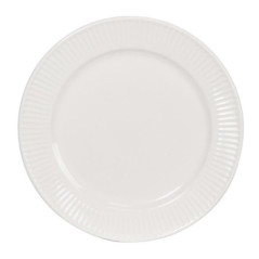 Assiette plate striee blanche 26