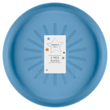 Assiette enfant x6 bleu