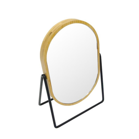 Miroir oval bambou avec support