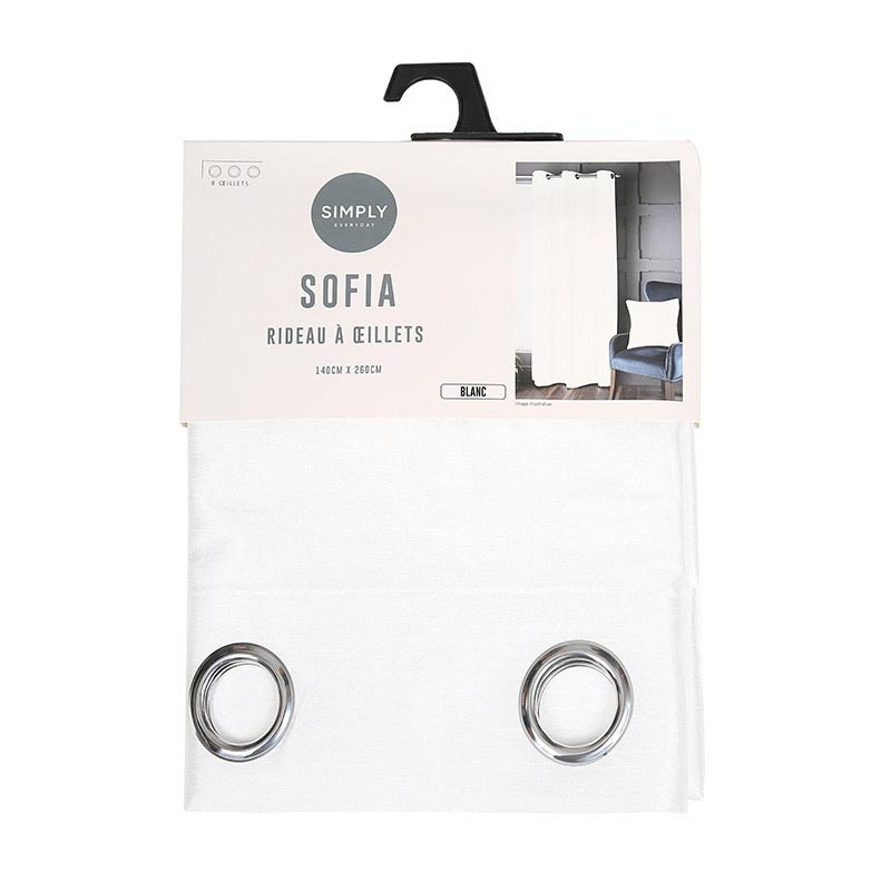 Rideau sofia 140x260 blanc