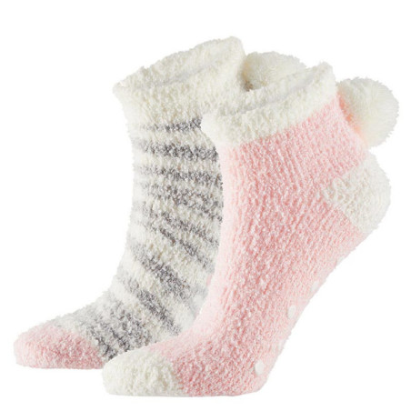 Chaussette x2 doudou avec pompom