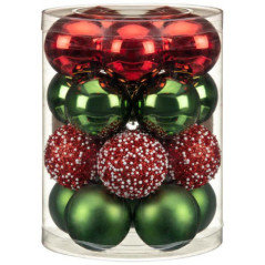 Pack de 20 boules vert et rouge