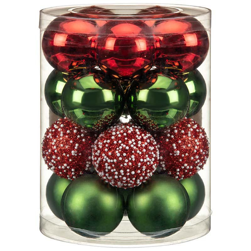 Pack de 20 boules vert et rouge