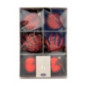 Pack de 6 boules 80mm rouge