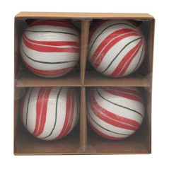 Lot de 4 boule noel asst