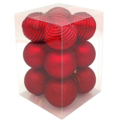 Pack 12 boules rouge 60mm