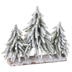 Trio de sapins enneiges 27cm