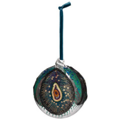 Boule tissu et plume a suspendre