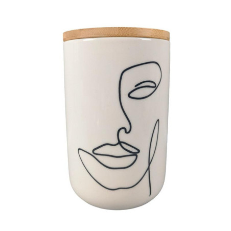 Bocal blanc et couvercle face