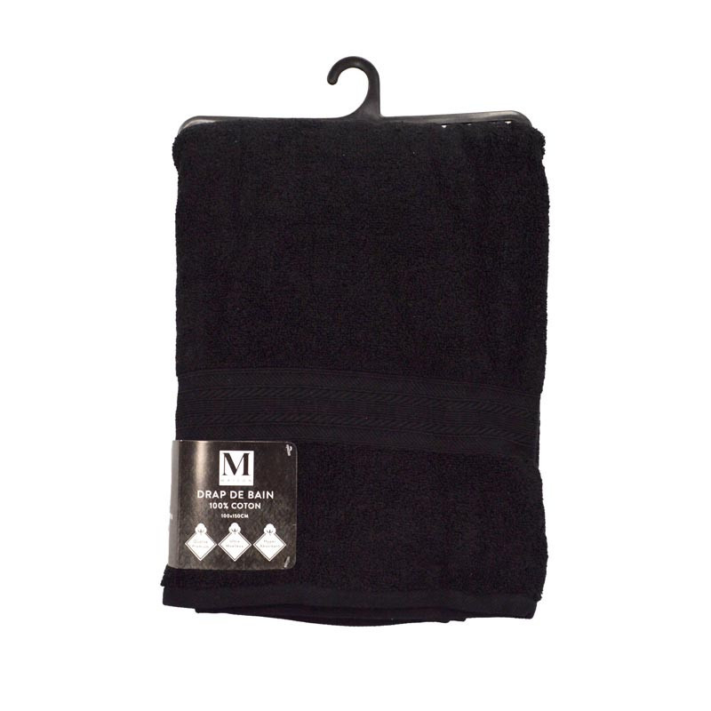 Drap de bain 100x150cm noir