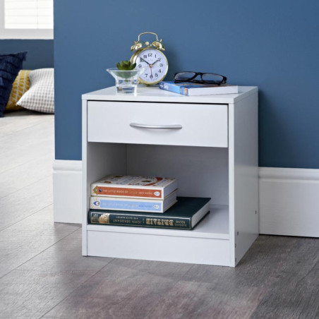 Table de chevet tiroir blanc