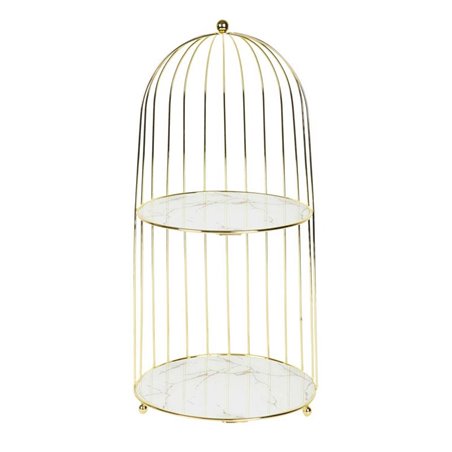 Presentoir 2 etages dore miroir