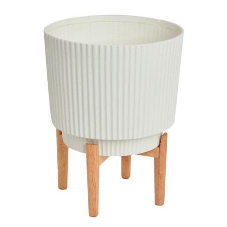 Cache pot cotele blanc o25h33cm