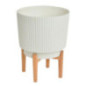 Cache pot cotele blanc o25h33cm