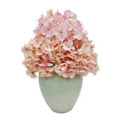Vase hortensia artificiel