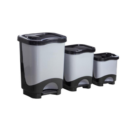 Lot de 3 poubelles a pedale