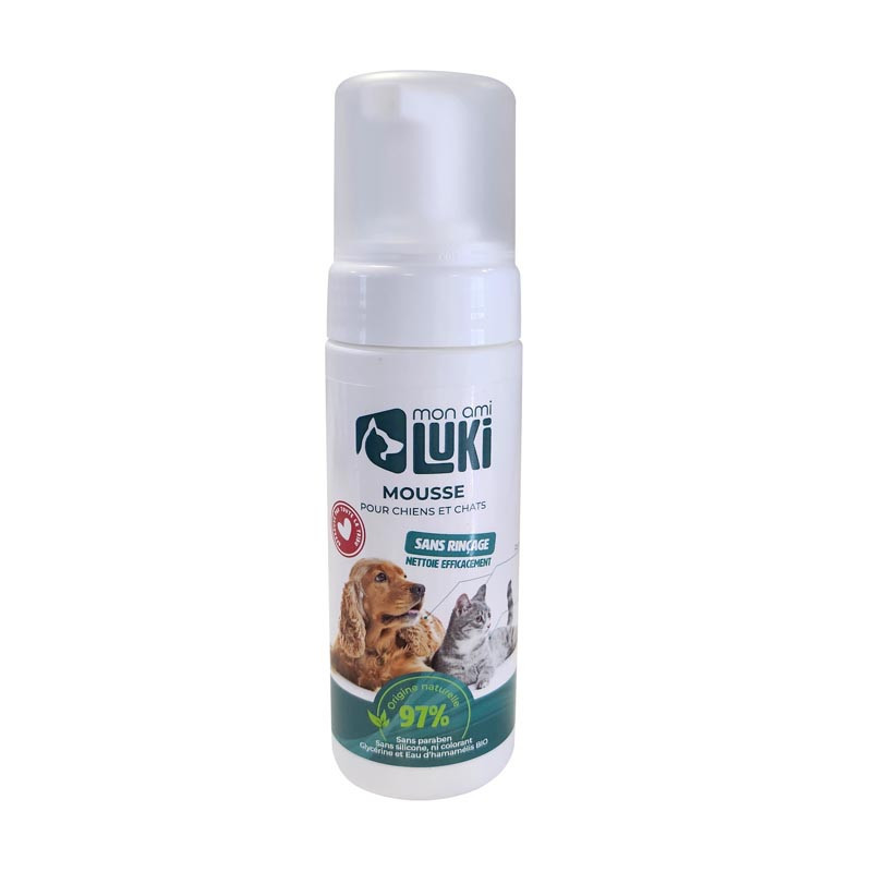 Mousse sans rincage pour chien