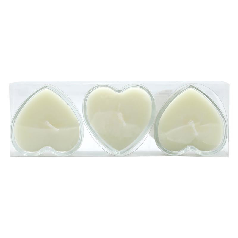 Pack de 3 bougies coeur