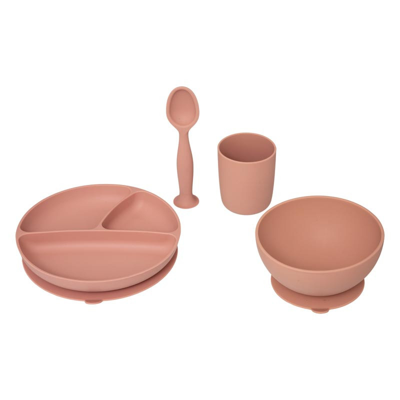 Set repas silicone terracota