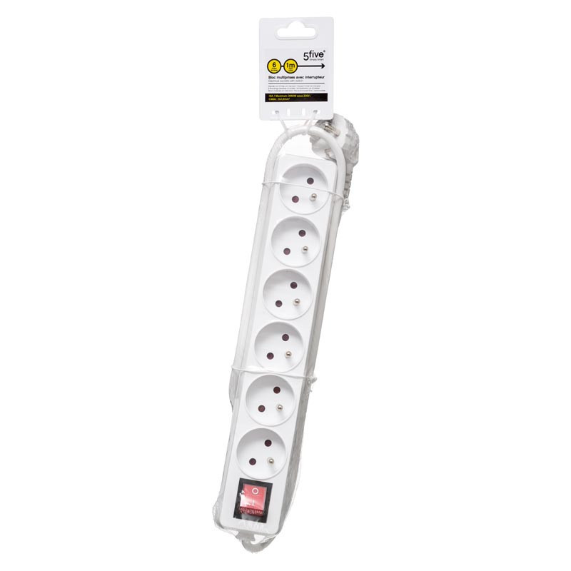 Multiprise 6 prises 90cm+interru