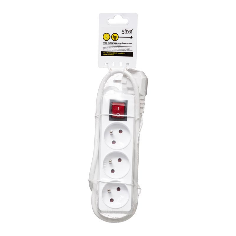 Multiprise 3 prises 90cm+interru