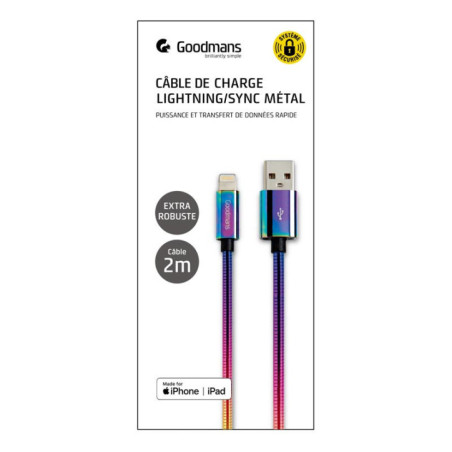 Cable usb a to lightning 2 m met