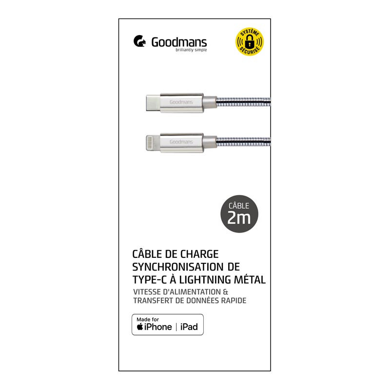 Cable type c to lightning 2 m