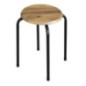 Tabouret assise col bois fonce