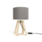 Lampe pied bois gris