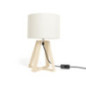 Lampe pied bois creme