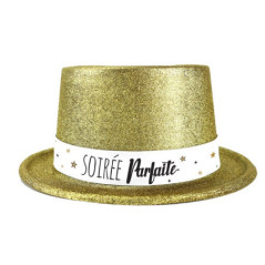 Chapeau plastique paillete or so