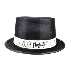 Chapeau plastique paillete noir