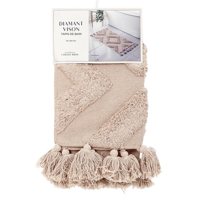 Tapis de bain diamant taupe